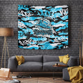 Cronulla-Sutherland Sharks Rugby Tapestry Graffiti Typography Urban Camo Abstract Street Style
