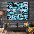 Cronulla-Sutherland Sharks Rugby Tapestry Graffiti Typography Urban Camo Abstract Street Style