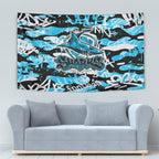 Cronulla-Sutherland Sharks Rugby Tapestry Graffiti Typography Urban Camo Abstract Street Style