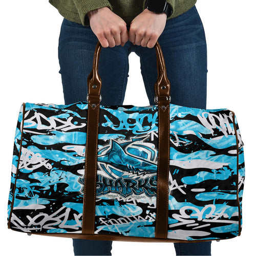 Cronulla-Sutherland Sharks Rugby Travel Bag Graffiti Typography Urban Camo Abstract Street Style