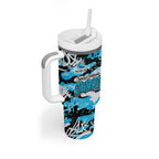 Cronulla-Sutherland Sharks Rugby Tumbler With Handle Graffiti Typography Urban Camo Abstract Street Style