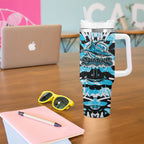 Cronulla-Sutherland Sharks Rugby Tumbler With Handle Graffiti Typography Urban Camo Abstract Street Style