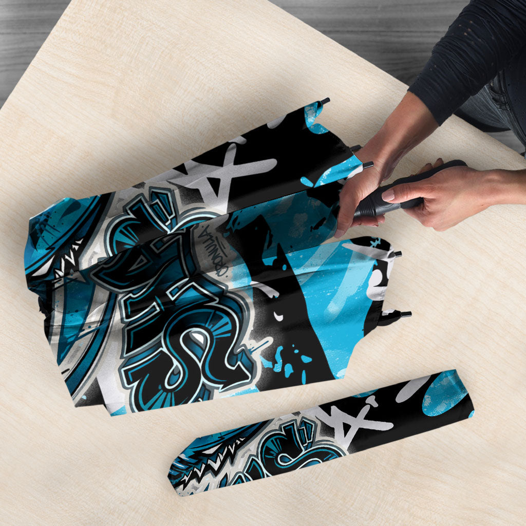 Cronulla-Sutherland Sharks Rugby Umbrella Graffiti Typography Urban Camo Abstract Street Style