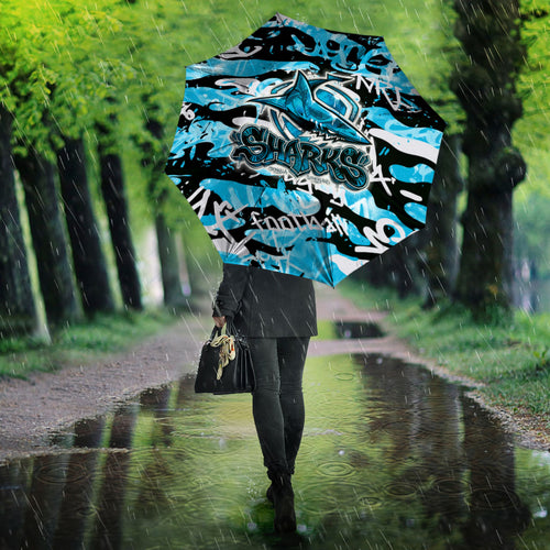 Cronulla-Sutherland Sharks Rugby Umbrella Graffiti Typography Urban Camo Abstract Street Style