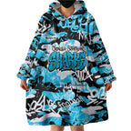 Cronulla-Sutherland Sharks Rugby Wearable Blanket Hoodie Graffiti Typography Urban Camo Abstract Street Style