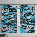 Cronulla-Sutherland Sharks Rugby Window Curtain Graffiti Typography Urban Camo Abstract Street Style
