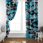Cronulla-Sutherland Sharks Rugby Window Curtain Graffiti Typography Urban Camo Abstract Street Style