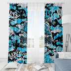 Cronulla-Sutherland Sharks Rugby Window Curtain Graffiti Typography Urban Camo Abstract Street Style