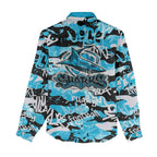 Cronulla-Sutherland Sharks Rugby Women Casual Shirt Graffiti Typography Urban Camo Abstract Street Style