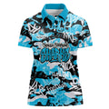 Cronulla-Sutherland Sharks Rugby Women Polo Shirt Graffiti Typography Urban Camo Abstract Street Style