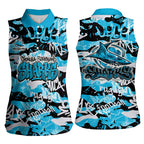 Cronulla-Sutherland Sharks Rugby Women Sleeveless Polo Shirt Graffiti Typography Urban Camo Abstract Street Style