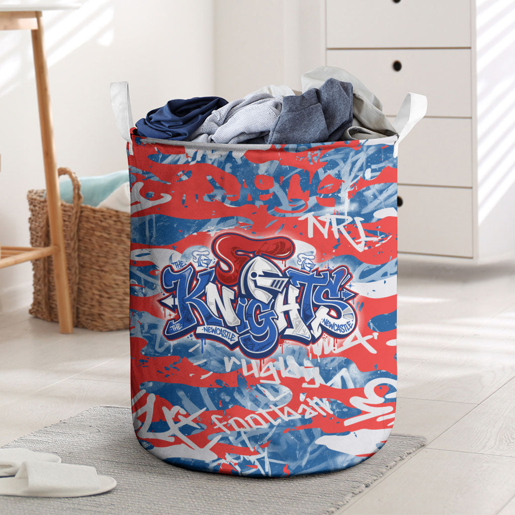Newcastle Knights Rugby Laundry Basket Graffiti Typography Urban Camo Abstract Street Style
