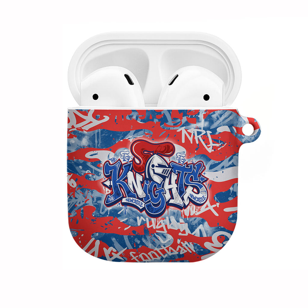 Newcastle Knights Rugby AirPods Case Graffiti Typography Urban Camo Abstract Street Style