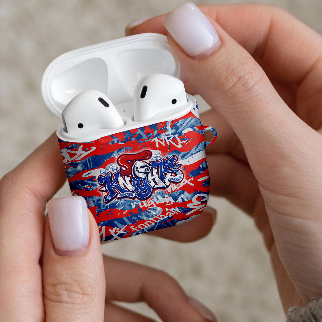 Newcastle Knights Rugby AirPods Case Graffiti Typography Urban Camo Abstract Street Style
