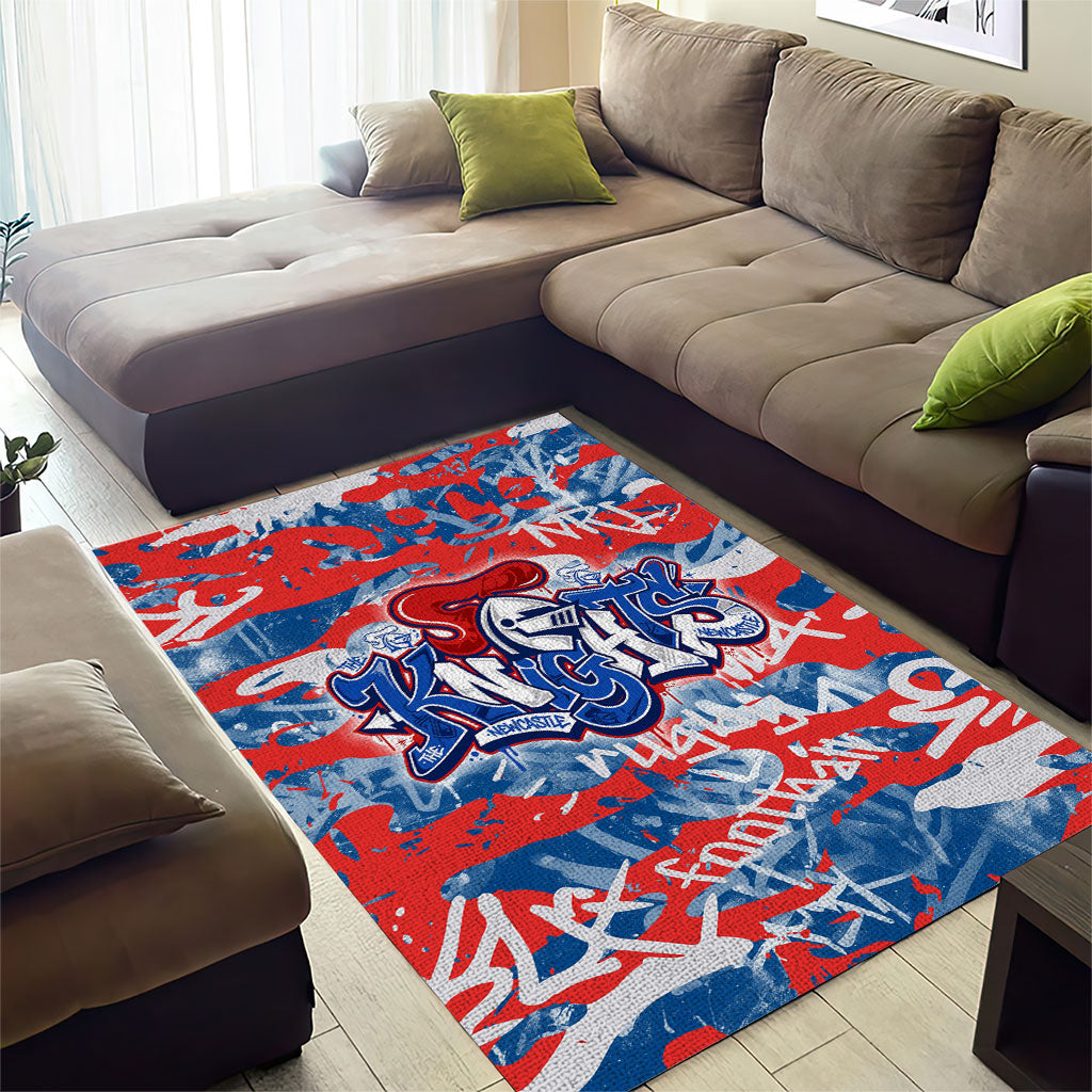Newcastle Knights Rugby Area Rug Graffiti Typography Urban Camo Abstract Street Style