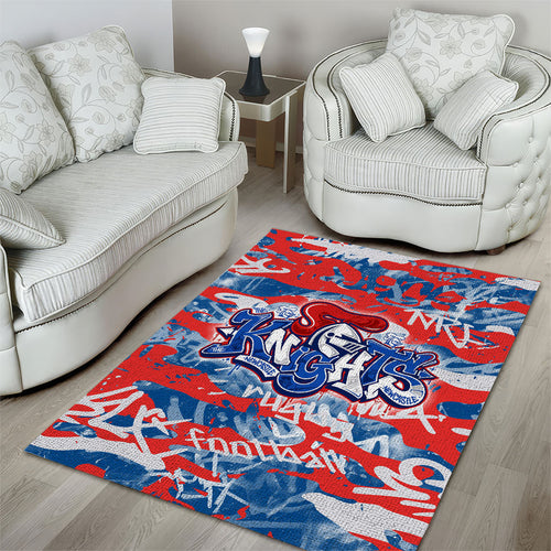 Newcastle Knights Rugby Area Rug Graffiti Typography Urban Camo Abstract Street Style