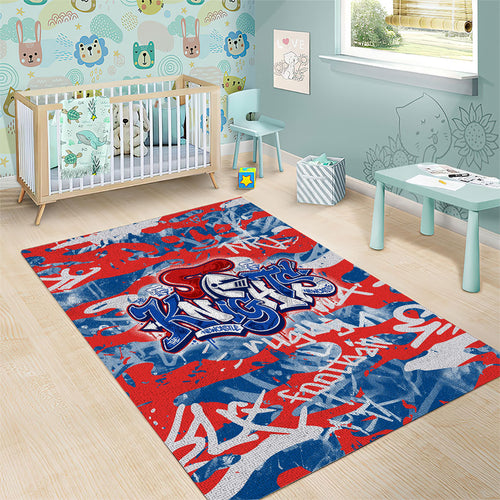Newcastle Knights Rugby Area Rug Graffiti Typography Urban Camo Abstract Street Style