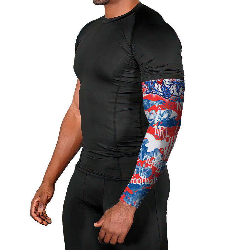 Newcastle Knights Rugby Arm Sleeves Graffiti Typography Urban Camo Abstract Street Style
