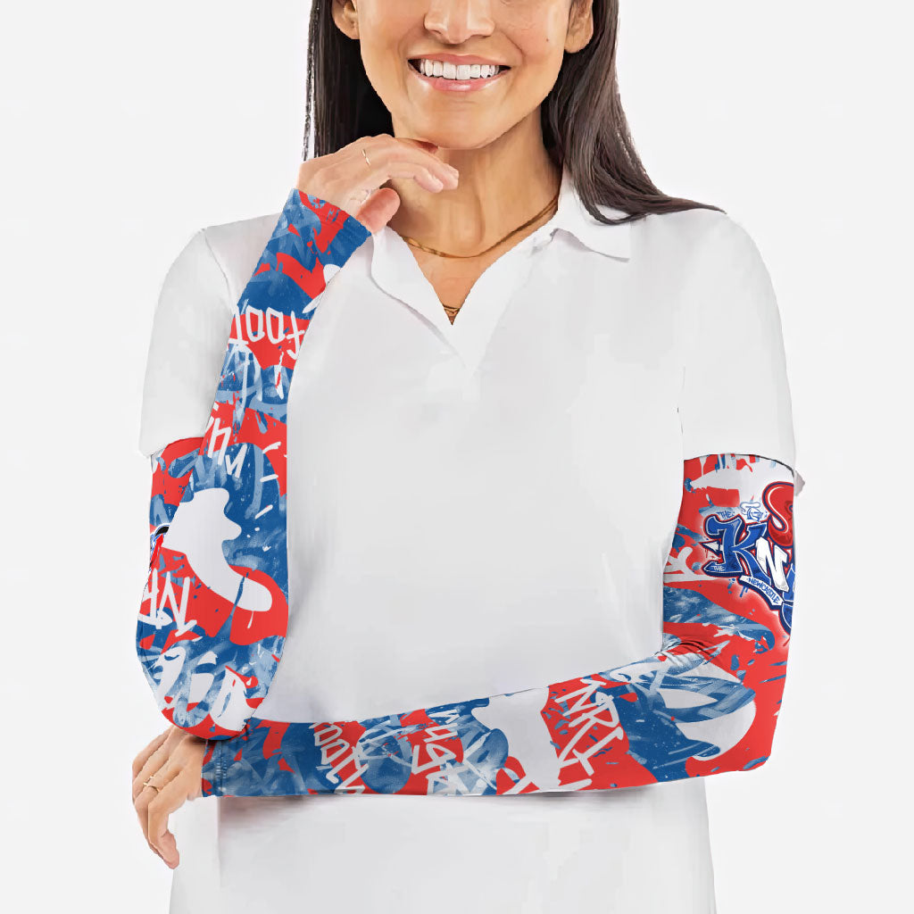 Newcastle Knights Rugby Arm Sleeves Graffiti Typography Urban Camo Abstract Street Style