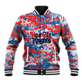 Newcastle Knights Rugby Baseball Jacket Graffiti Typography Urban Camo Abstract Street Style