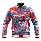 Newcastle Knights Rugby Baseball Jacket Graffiti Typography Urban Camo Abstract Street Style