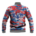 Newcastle Knights Rugby Baseball Jacket Graffiti Typography Urban Camo Abstract Street Style