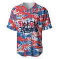 Newcastle Knights Rugby Baseball Jersey Graffiti Typography Urban Camo Abstract Street Style