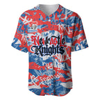 Newcastle Knights Rugby Baseball Jersey Graffiti Typography Urban Camo Abstract Street Style