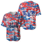 Newcastle Knights Rugby Baseball Jersey Graffiti Typography Urban Camo Abstract Street Style