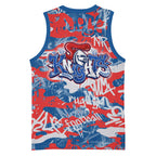Newcastle Knights Rugby Basketball Jersey Graffiti Typography Urban Camo Abstract Street Style