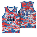 Newcastle Knights Rugby Basketball Jersey Graffiti Typography Urban Camo Abstract Street Style