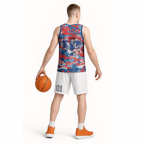 Newcastle Knights Rugby Basketball Jersey Graffiti Typography Urban Camo Abstract Street Style