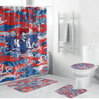 Newcastle Knights Rugby Bathroom Set Graffiti Typography Urban Camo Abstract Street Style
