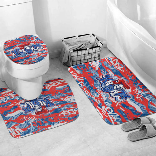 Newcastle Knights Rugby Bathroom Set Graffiti Typography Urban Camo Abstract Street Style