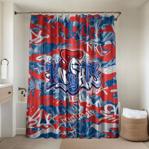 Newcastle Knights Rugby Bathroom Set Graffiti Typography Urban Camo Abstract Street Style