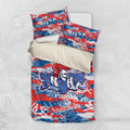 Newcastle Knights Rugby Bedding Set Graffiti Typography Urban Camo Abstract Street Style