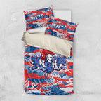 Newcastle Knights Rugby Bedding Set Graffiti Typography Urban Camo Abstract Street Style