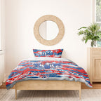 Newcastle Knights Rugby Bedding Set Graffiti Typography Urban Camo Abstract Street Style