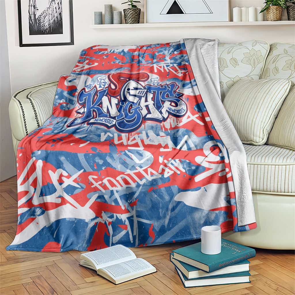 Newcastle Knights Rugby Blanket Graffiti Typography Urban Camo Abstract Street Style