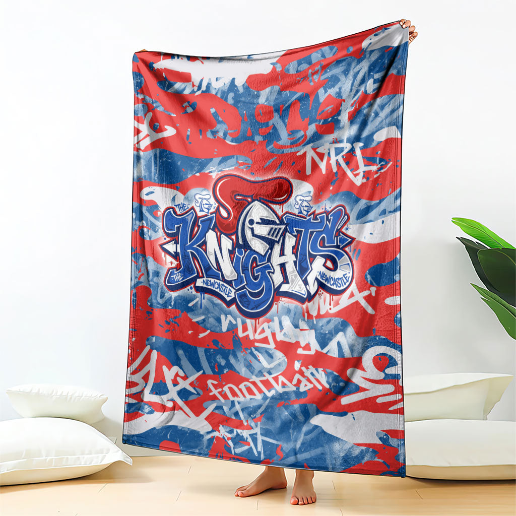 Newcastle Knights Rugby Blanket Graffiti Typography Urban Camo Abstract Street Style
