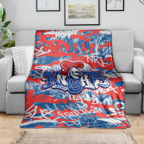 Newcastle Knights Rugby Blanket Graffiti Typography Urban Camo Abstract Street Style