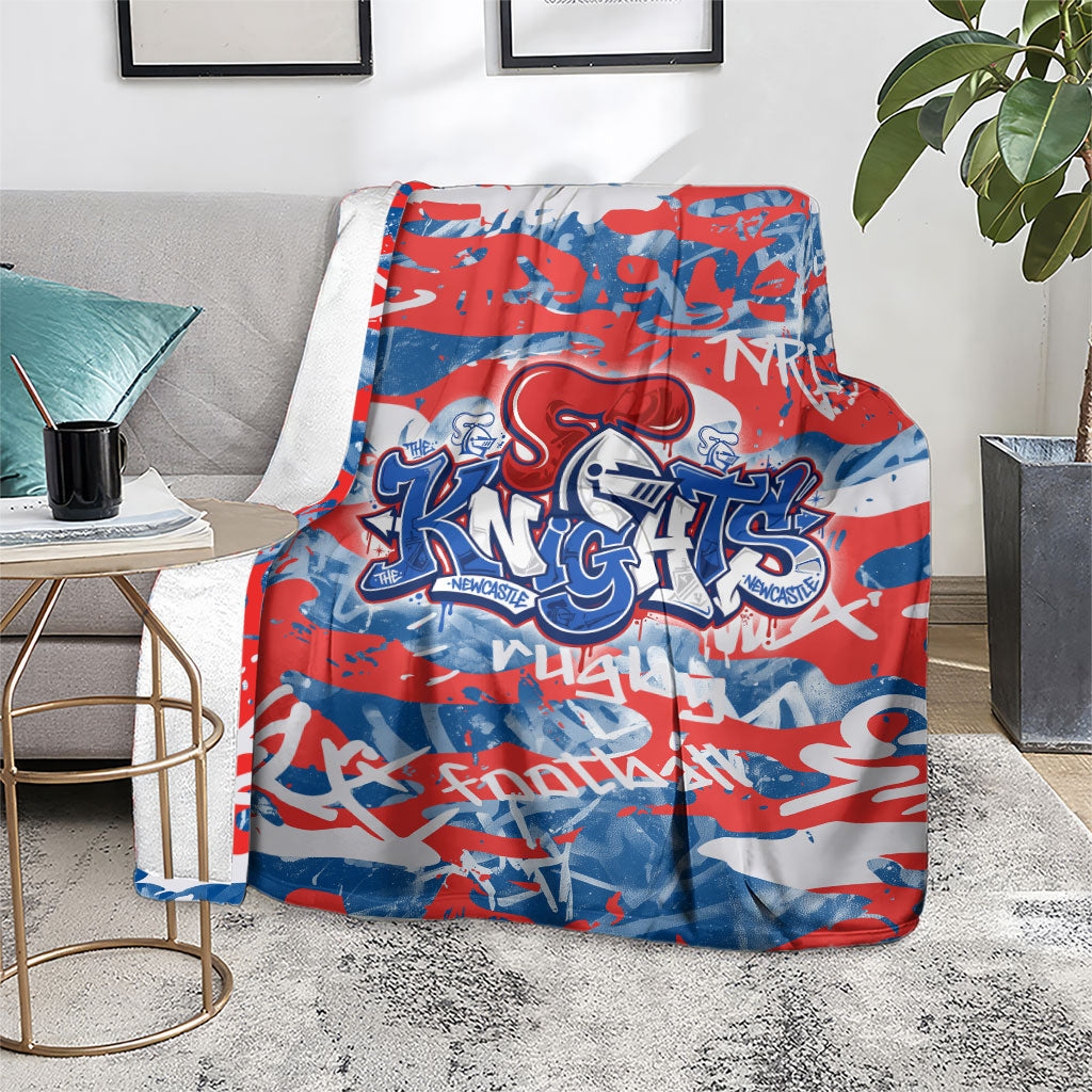 Newcastle Knights Rugby Blanket Graffiti Typography Urban Camo Abstract Street Style