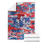Newcastle Knights Rugby Blanket Graffiti Typography Urban Camo Abstract Street Style