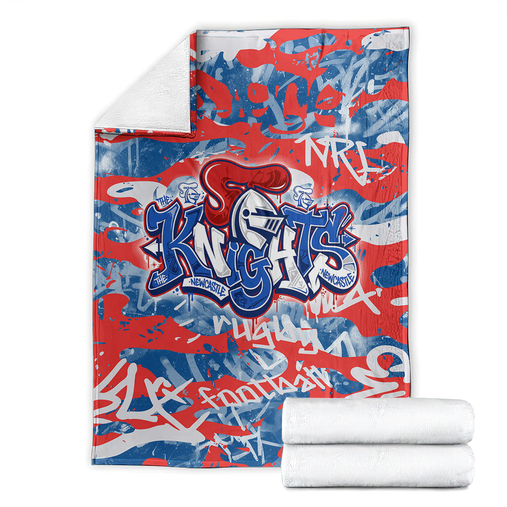 Newcastle Knights Rugby Blanket Graffiti Typography Urban Camo Abstract Street Style
