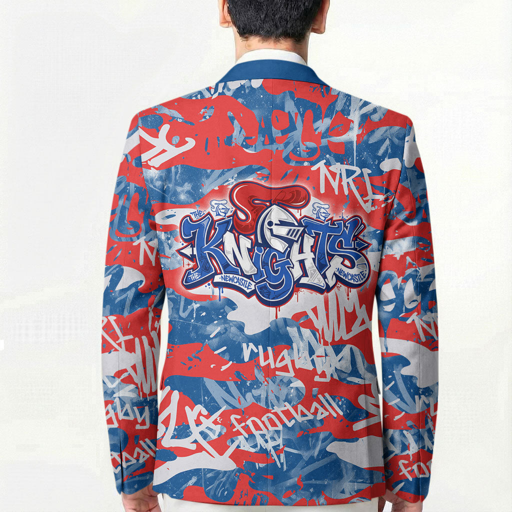 Newcastle Knights Rugby Blazer Graffiti Typography Urban Camo Abstract Street Style