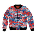 Newcastle Knights Rugby Bomber Jacket Graffiti Typography Urban Camo Abstract Street Style