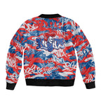 Newcastle Knights Rugby Bomber Jacket Graffiti Typography Urban Camo Abstract Street Style