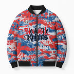 Newcastle Knights Rugby Bomber Puffer Jacket Graffiti Typography Urban Camo Abstract Street Style