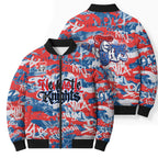 Newcastle Knights Rugby Bomber Puffer Jacket Graffiti Typography Urban Camo Abstract Street Style