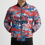 Newcastle Knights Rugby Bomber Puffer Jacket Graffiti Typography Urban Camo Abstract Street Style
